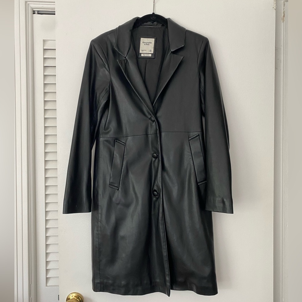 Abercrombie Vegan Leather Trench Coat